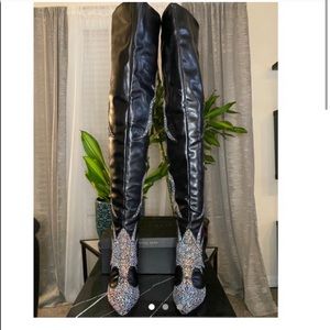 Azelia Wang rhinestone boots